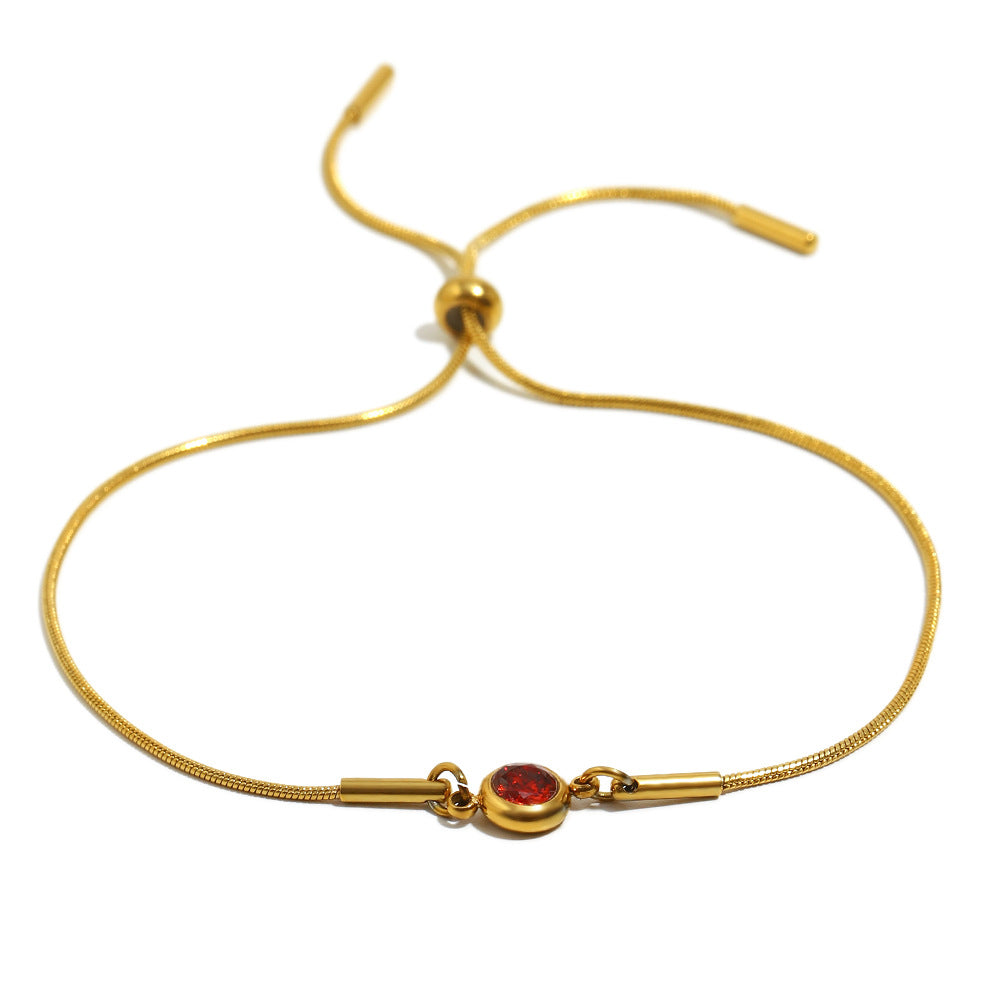 Adjustable Snake Chain Zirconium Bracelet