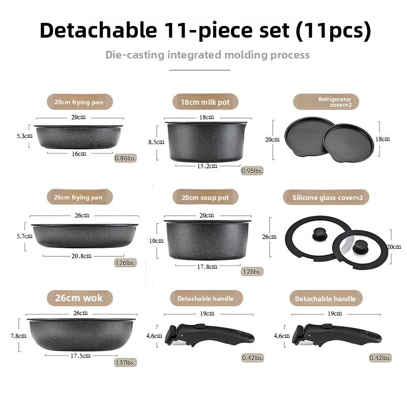 Detachable Ceramic Non-Stick Cookware Set