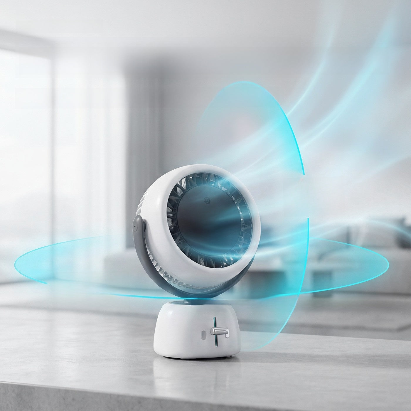 AI Facial Recognition Smart Desktop Fan with Digital Display