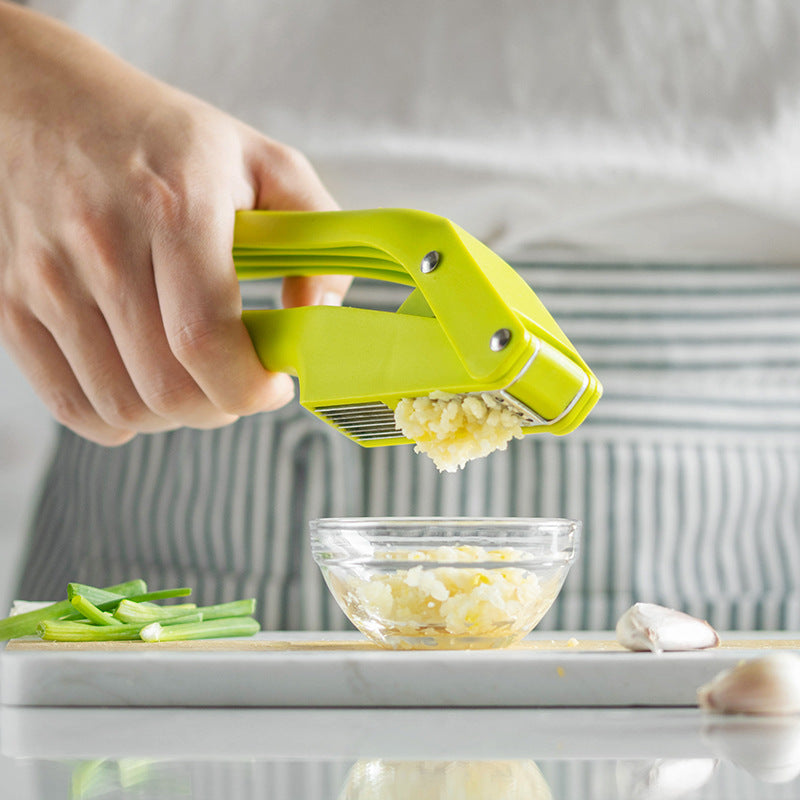 two-in-one kitchen garlic press cutting garlic slices