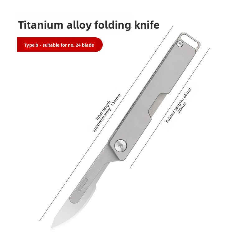 Titanium Alloy Folding Utility Knife with D2 Blade