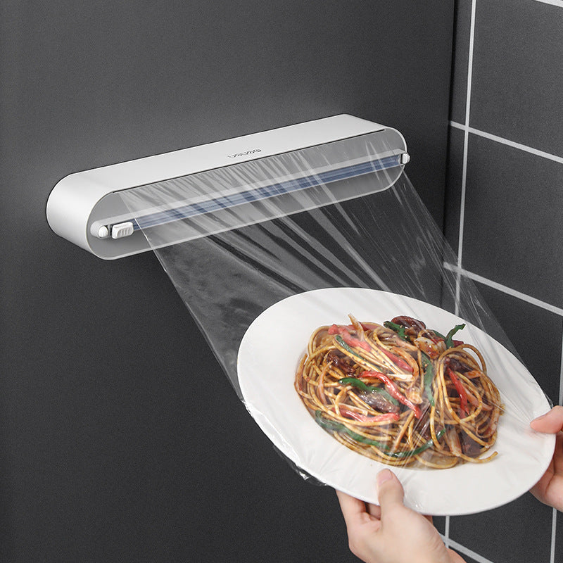 Magnetic cling film cutter box