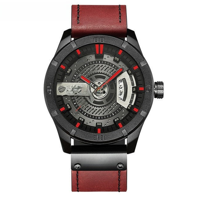 Curren Mens Calendar Leather Strap Watch