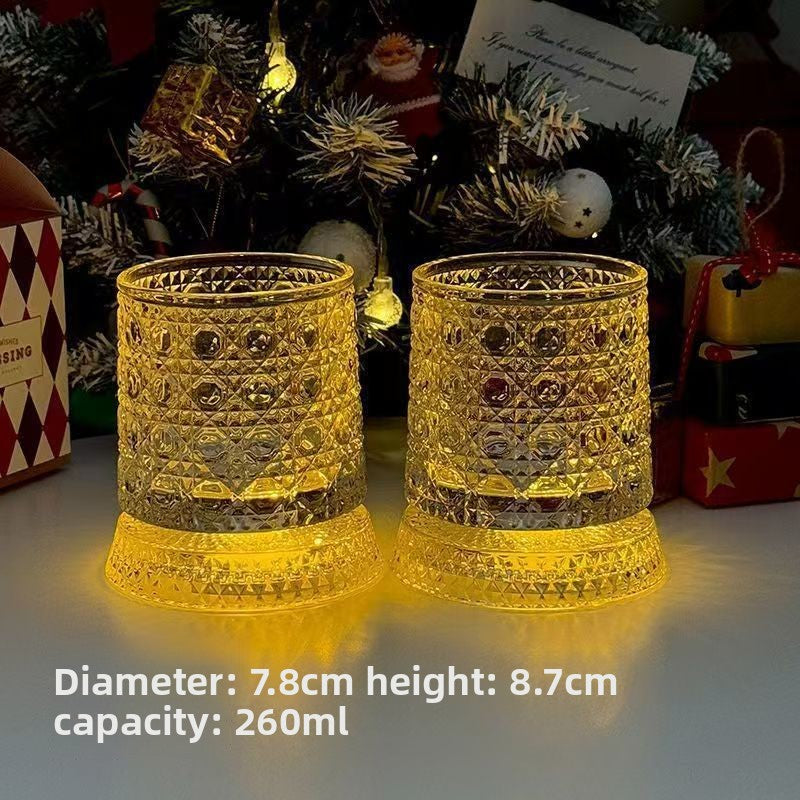 Rotating Luminous Whiskey Glass with Coaster