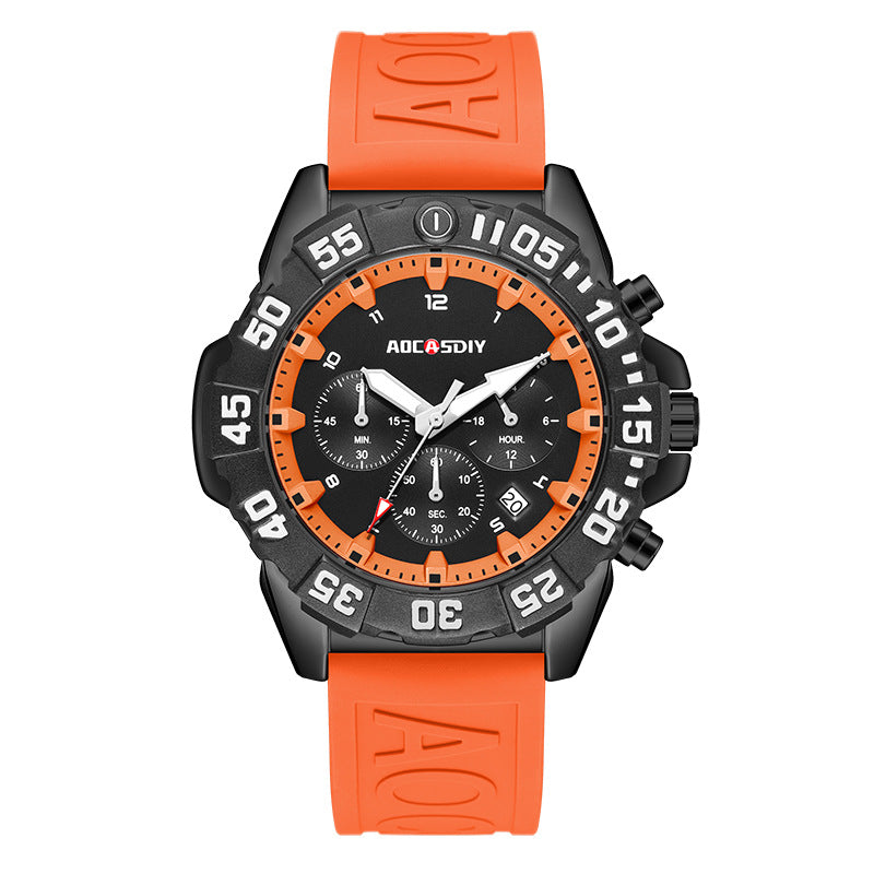Mens Digital Analog Sport Watch with Silicone Band