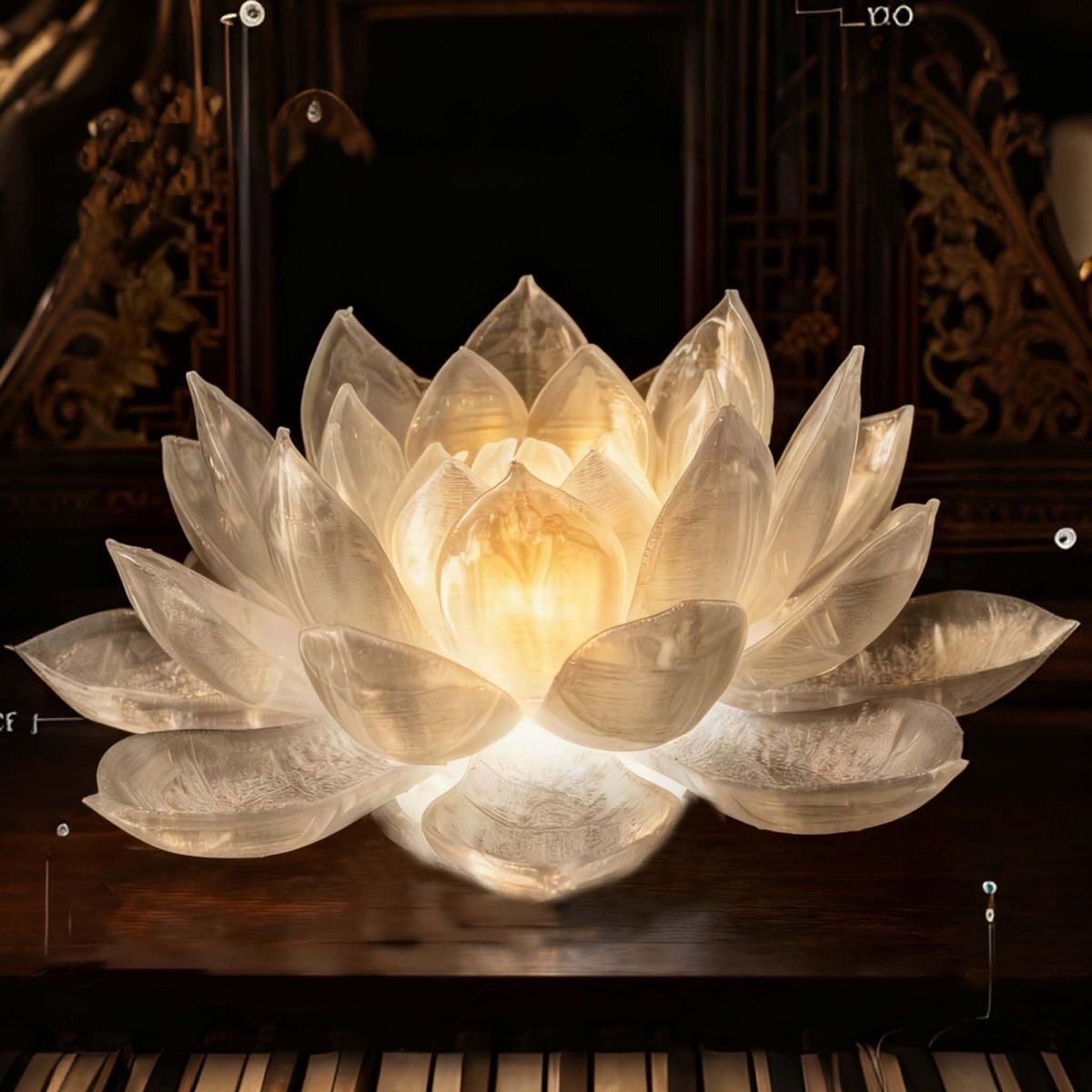 Decorative LED Lotus Lamp with Dual Lighting