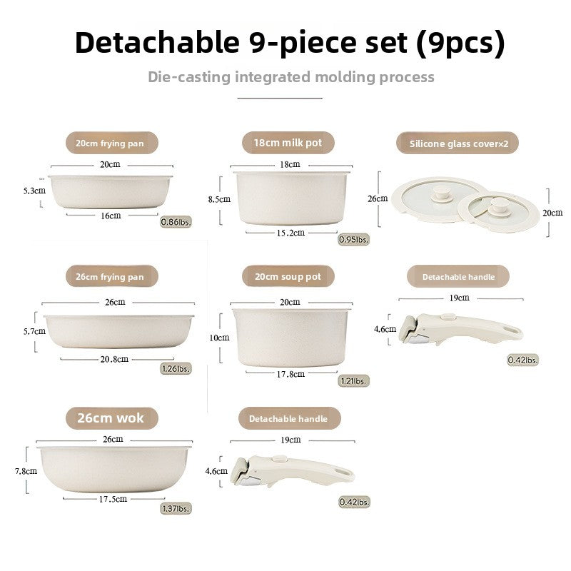 Detachable Ceramic Non-Stick Cookware Set