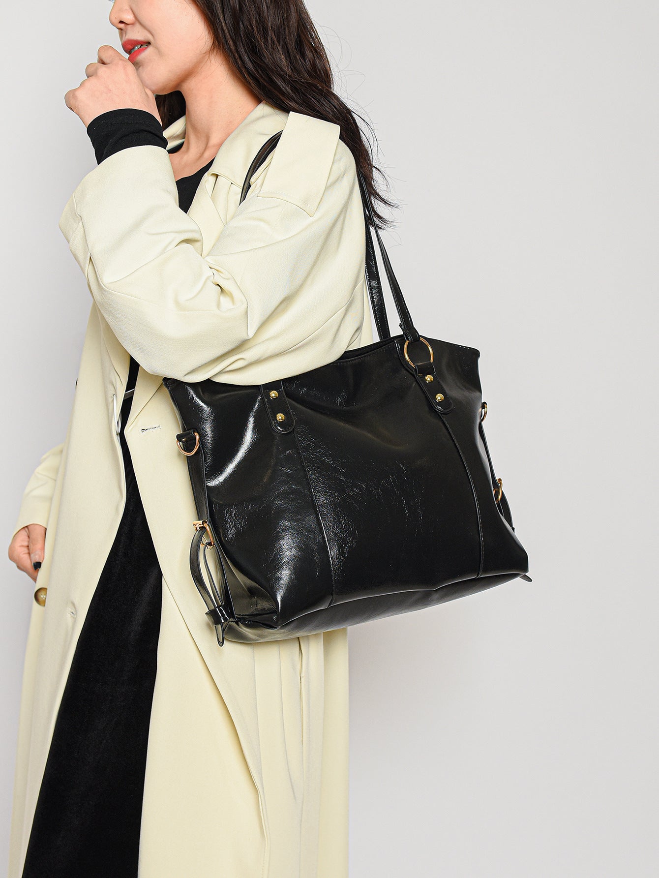 Fashion Large Capacity PU Leather Crossbody Handbag
