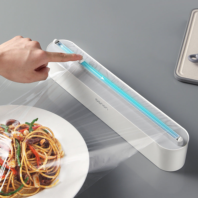 Magnetic cling film cutter box