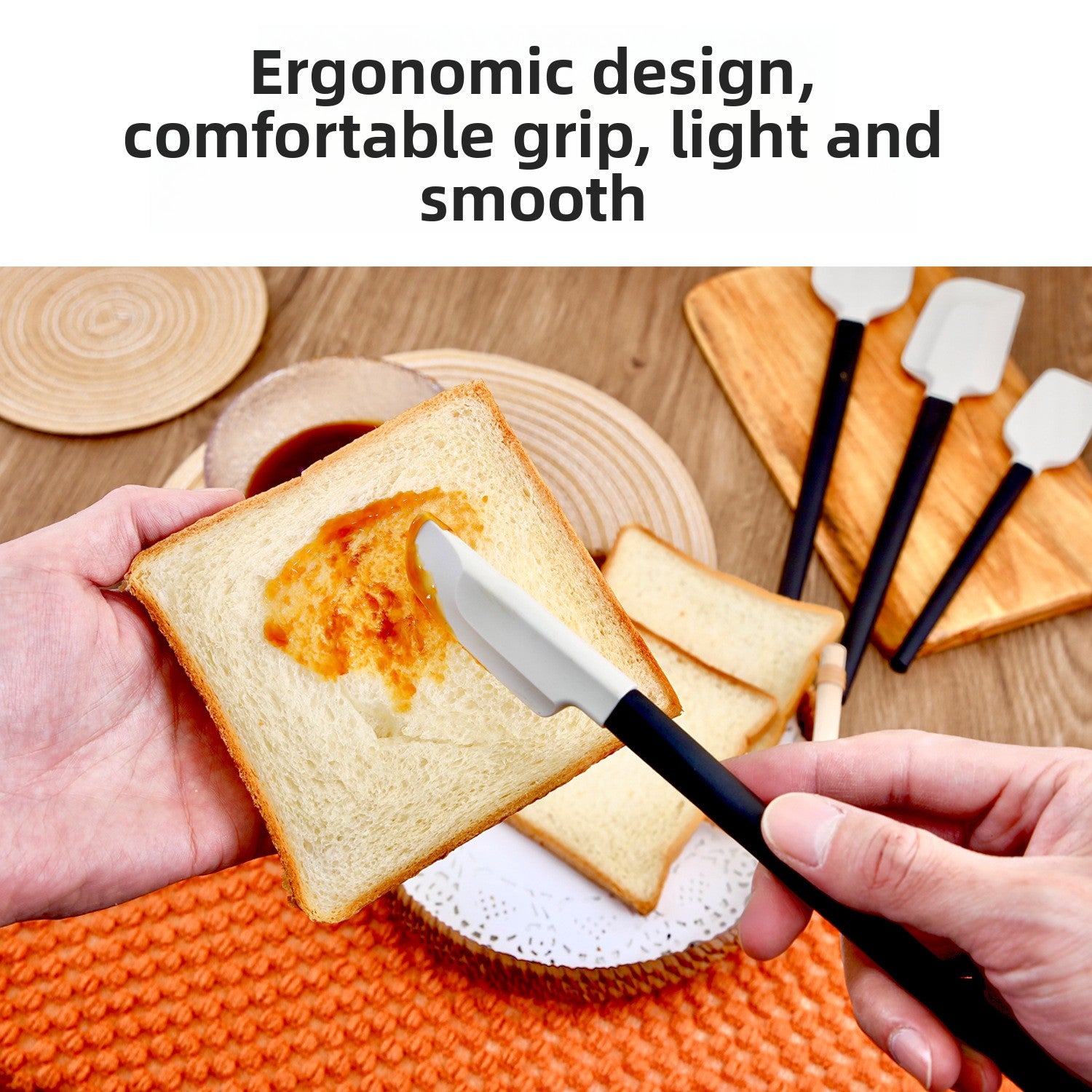 Silicone Baking Scraper with Wood Handle