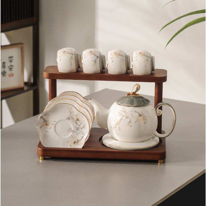 New Chinese-style tea set, luxury living room afternoon tea set including teapot and teacups