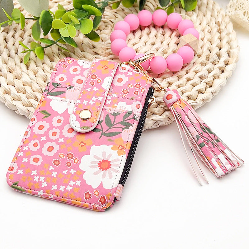 Silicone bracelet with frilled edges and card holder