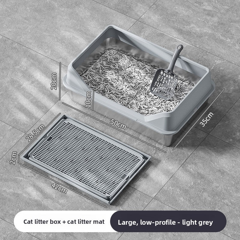 Stainless Steel Cat Litter Box with Anti-Splash Cover