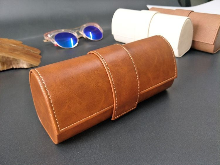 Large Vintage Leather Handmade Glasses Box