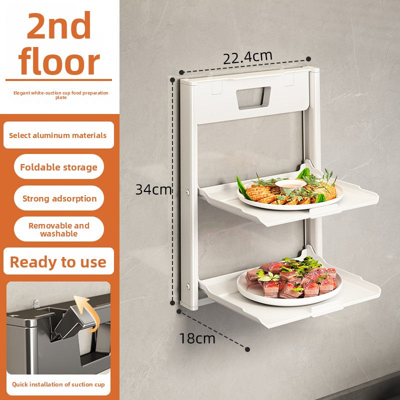Foldable Suction Cup Kitchen Storage Rack