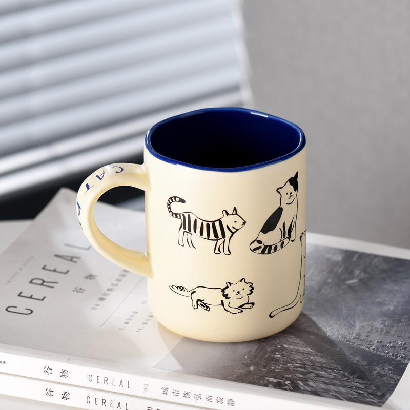 Cartoon Cat Dog Ceramic Mug