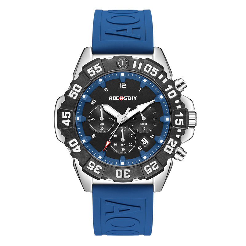 Mens Digital Analog Sport Watch with Silicone Band
