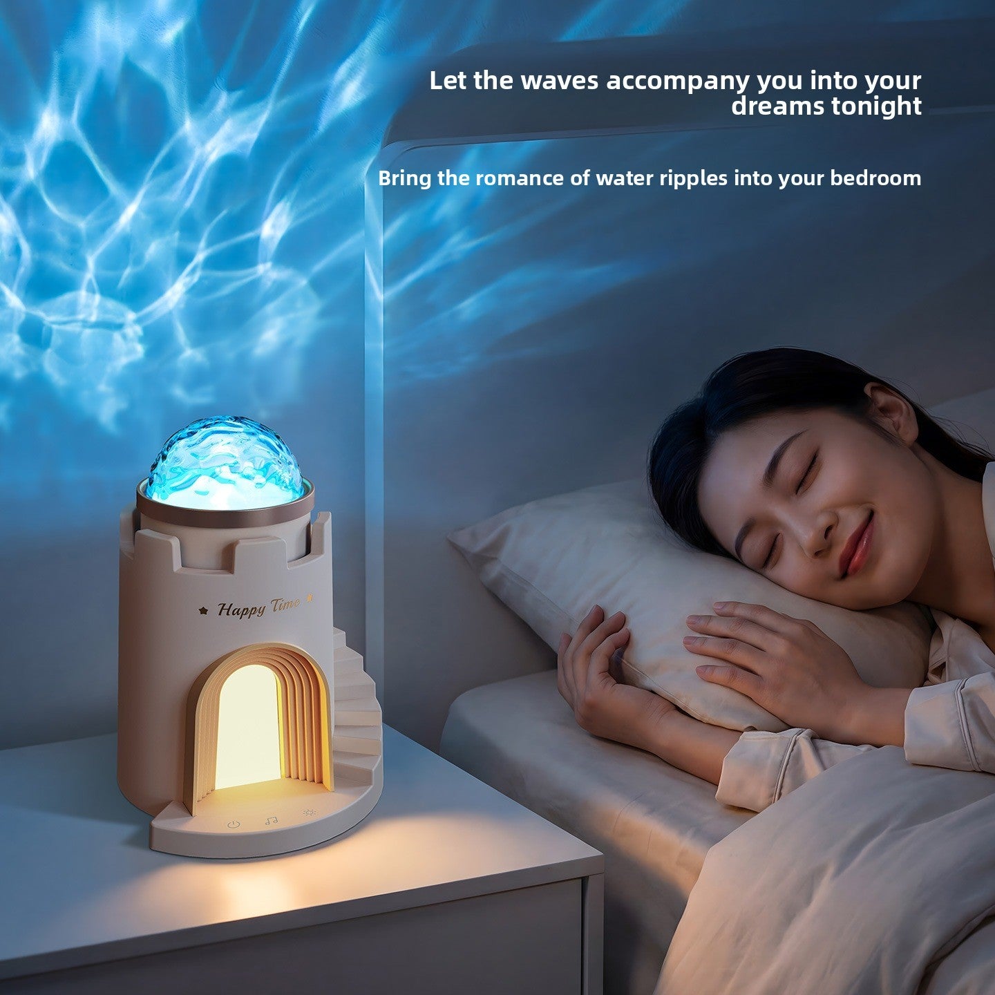 Water Ripple Lamp Bluetooth Speaker Galaxy Night Light RGB LED Desk Decor