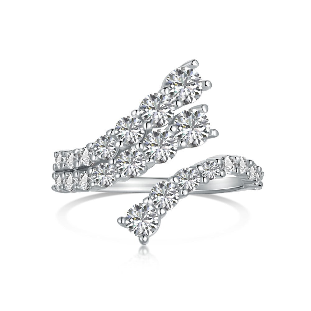 Ring Spiral Full Zircon Inlaid Women Jewelry