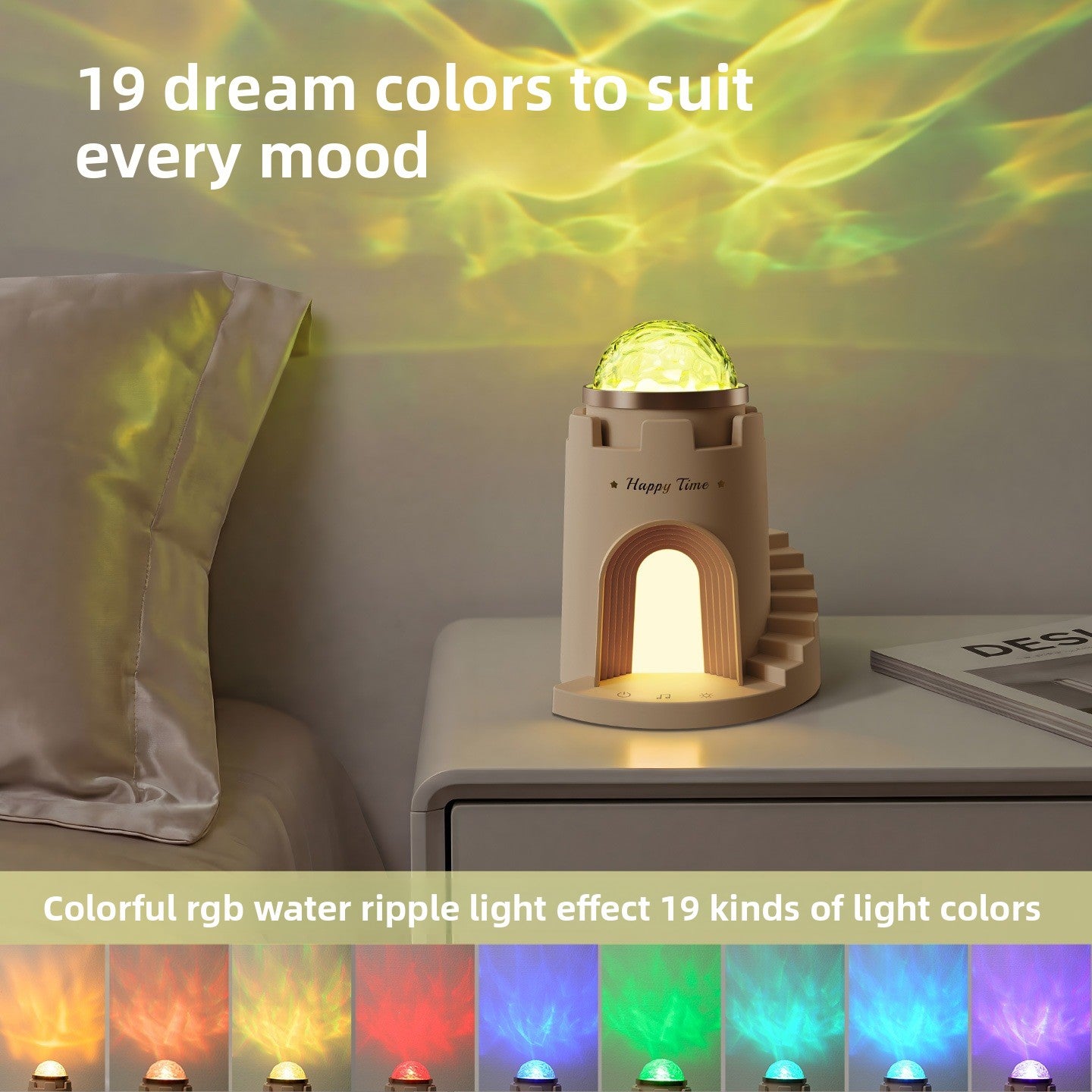 Water Ripple Lamp Bluetooth Speaker Galaxy Night Light RGB LED Desk Decor