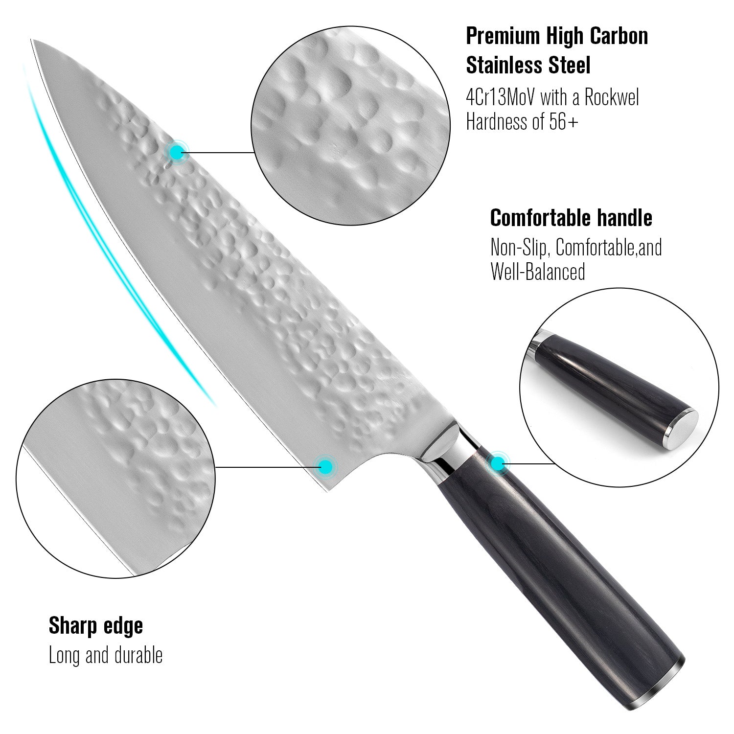 Stainless steel household hand-forged kitchen knife