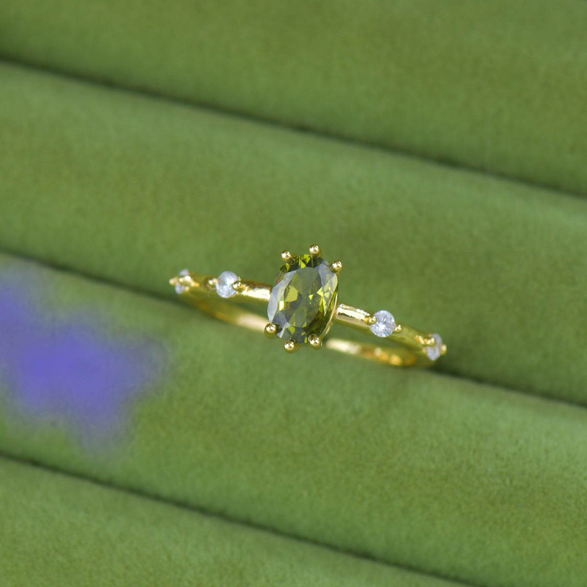 French Style Zircon Butterfly Open Ring