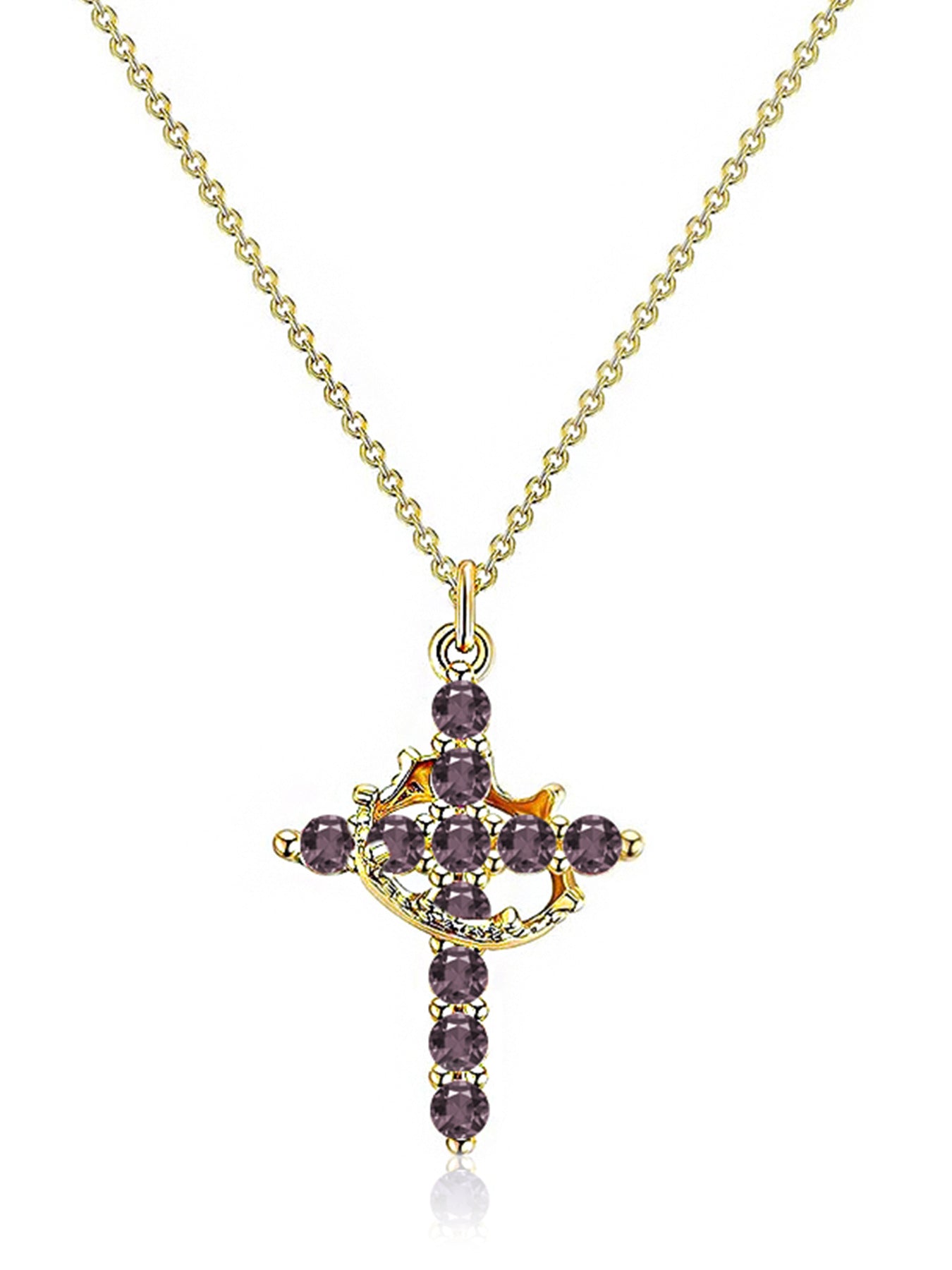 Rotating Zircon Cross Pendant Necklace