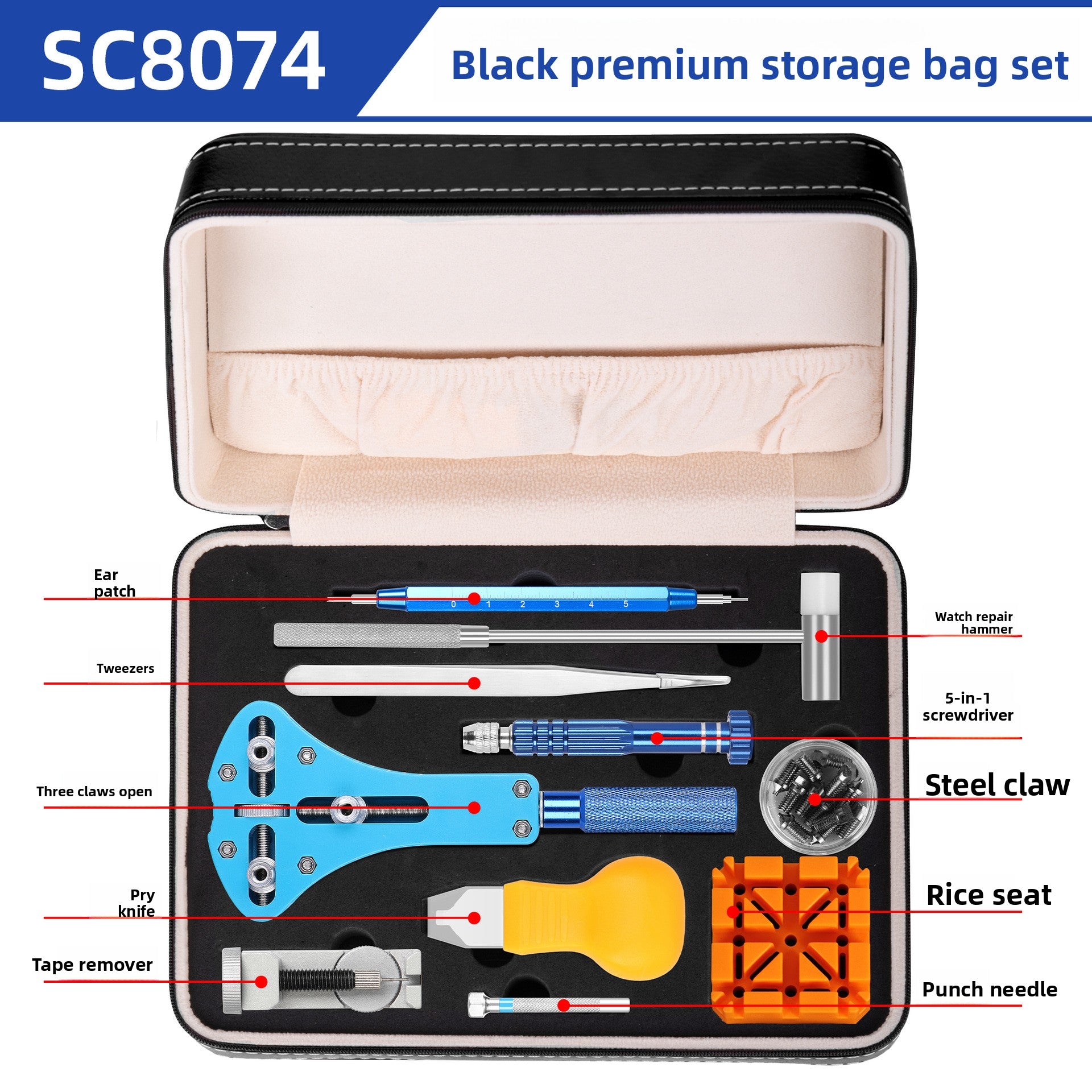 Professional Watch Repair Tool Set with Waterproof Paste