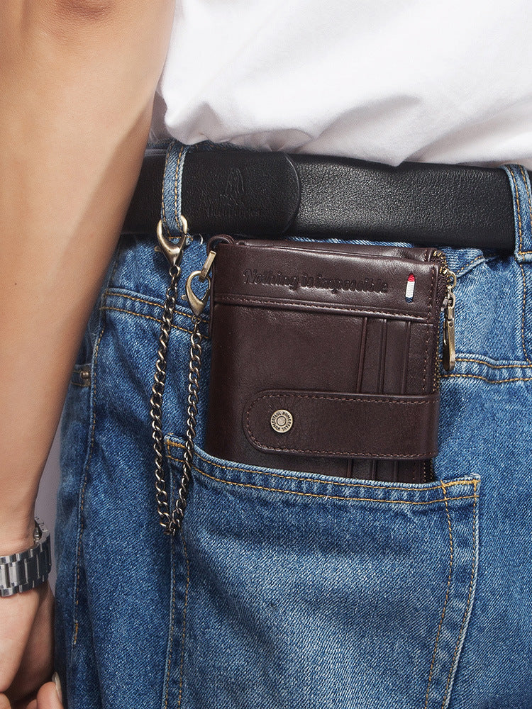 RFID Genuine Leather Men&