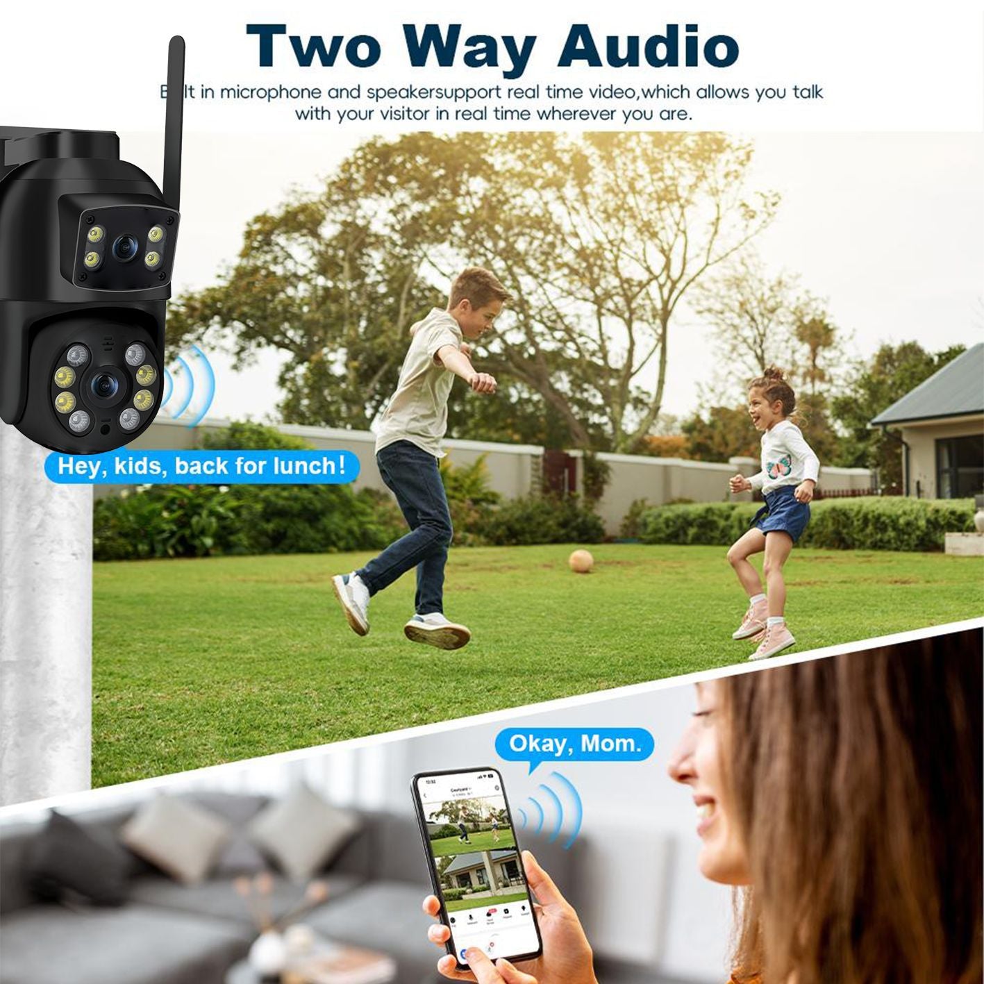 Wifi Security Camera 360 Panoramic View Waterproof
