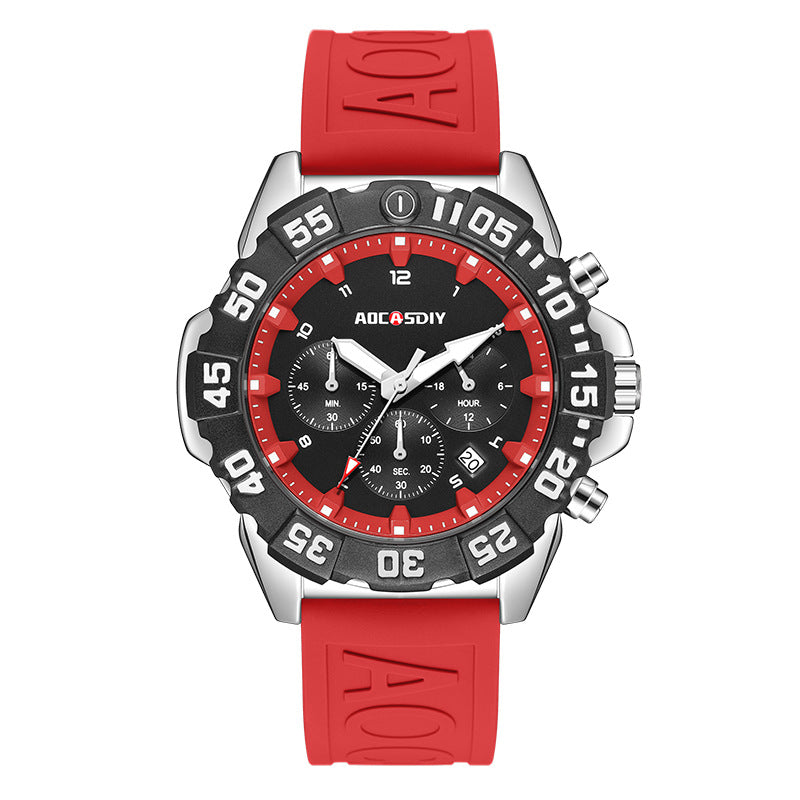 Mens Digital Analog Sport Watch with Silicone Band