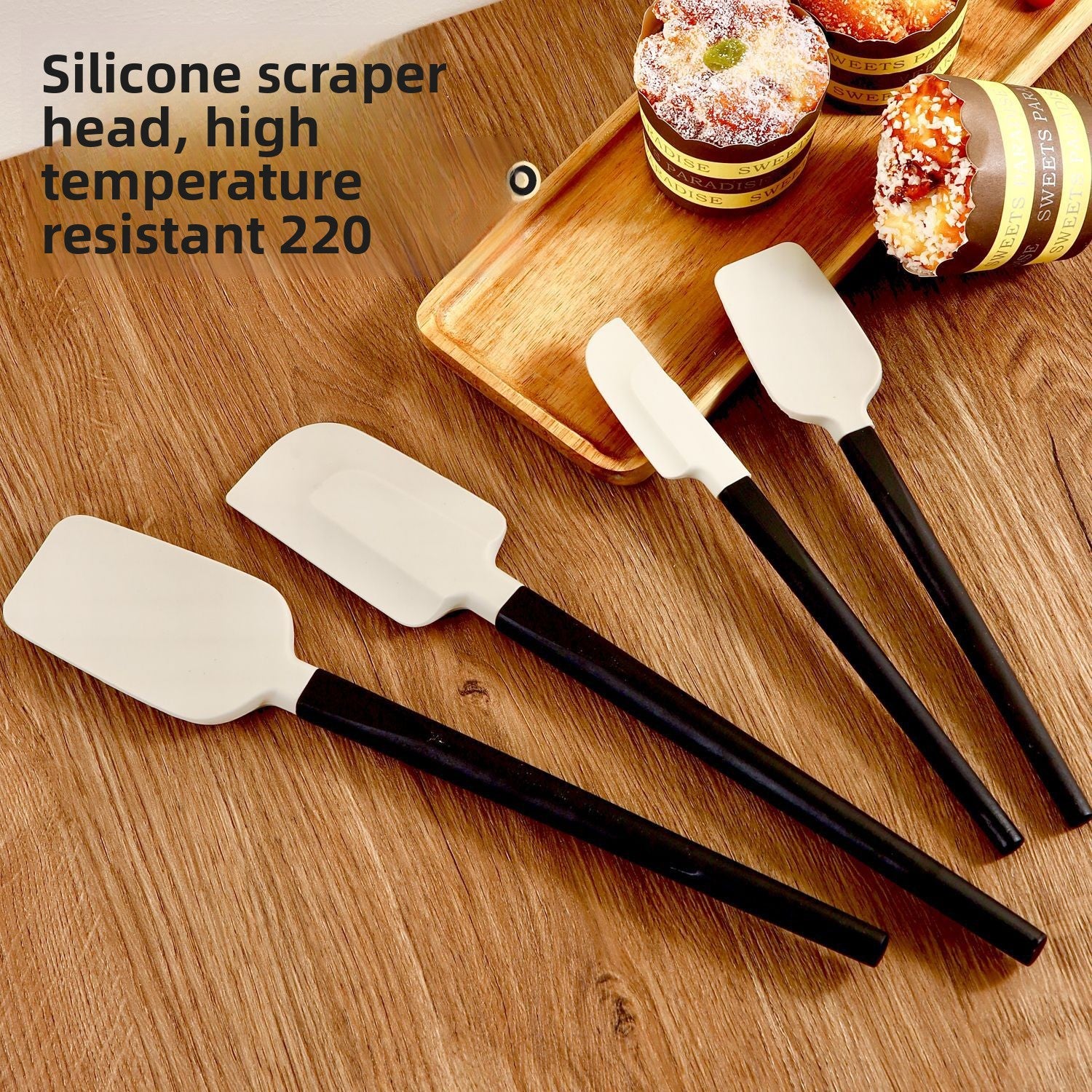 Silicone Baking Scraper with Wood Handle