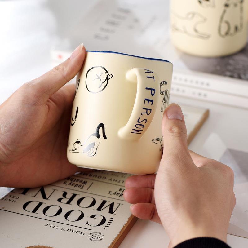 Cartoon Cat Dog Ceramic Mug