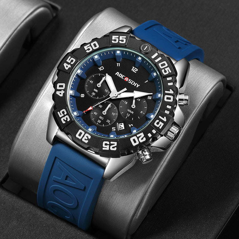 Mens Digital Analog Sport Watch with Silicone Band