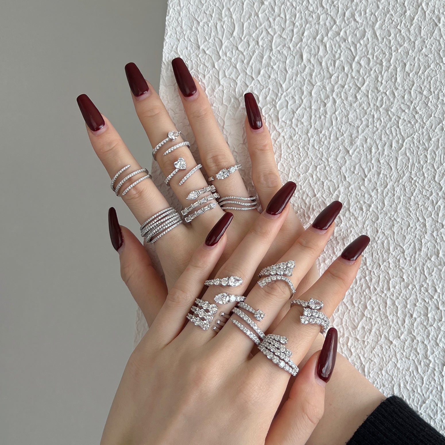 Ring Spiral Full Zircon Inlaid Women Jewelry