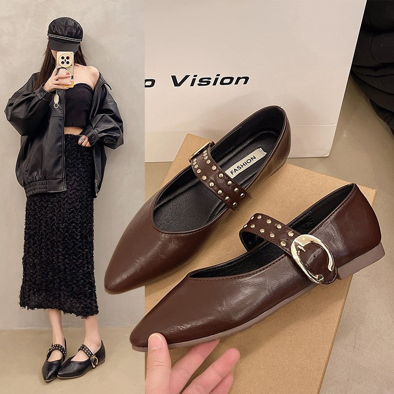 Womens Mary Jane Flat Shoes