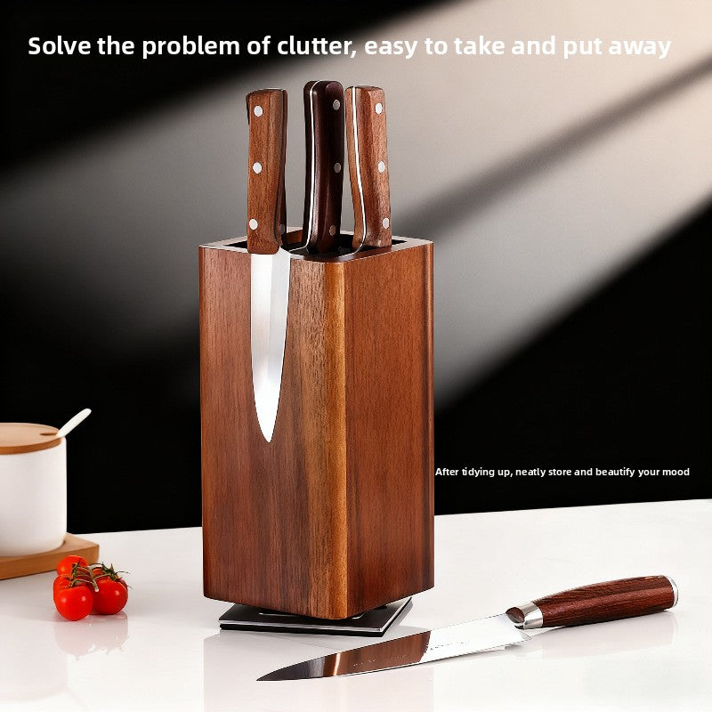 Multifunctional Rotating Wood Knife Holder