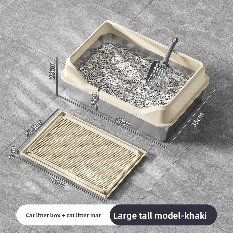 Stainless Steel Cat Litter Box with Anti-Splash Cover
