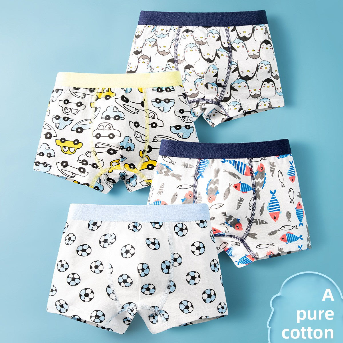 Boys Cotton Boxer Shorts Seamless Underwear