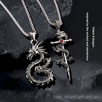 Titanium Steel Twist Chain Necklace Pendant