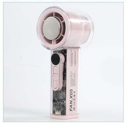 Mini USB Rechargeable Handheld Fan with Digital Display