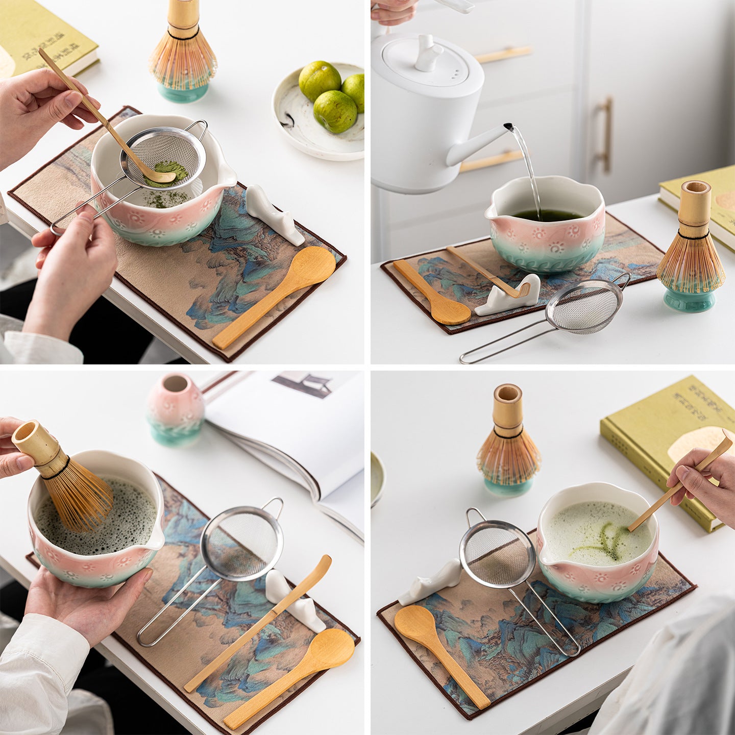 Sun and Wheat Ear Matcha Bowl