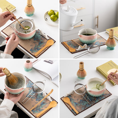Sun and Wheat Ear Matcha Bowl