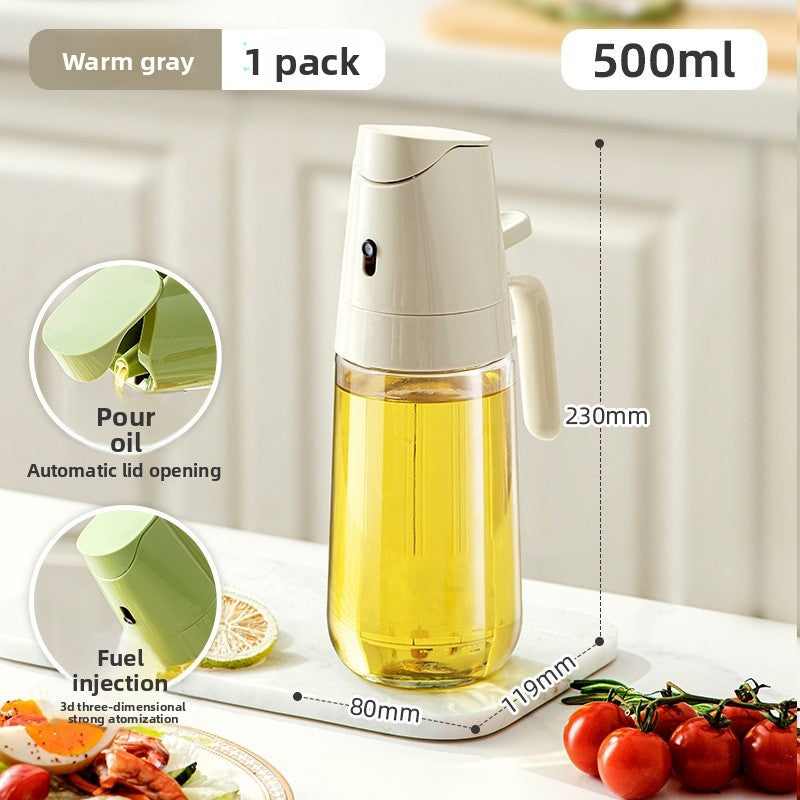 Dual-Function Glass Oil Dispenser Bottle