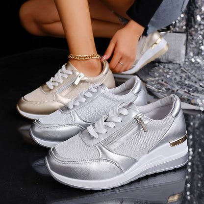 Womens Casual Wedge Sneakers