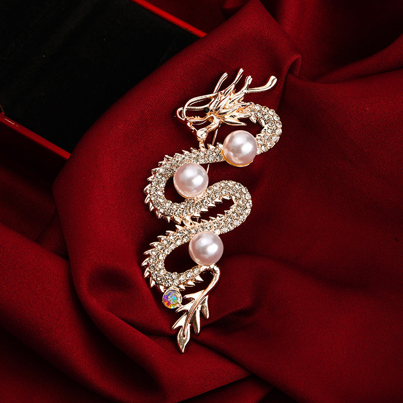 Chinese Zodiac Dragon Brooch Zinc Alloy Pin