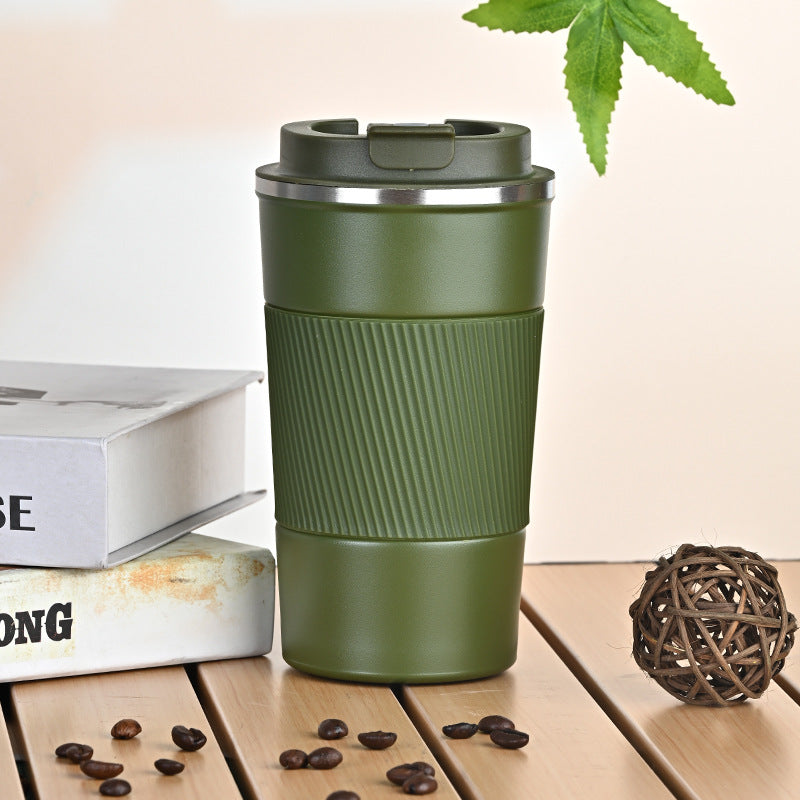 Insulated Stainless Steel Travel Coffee Cup with Silicone Sleeve