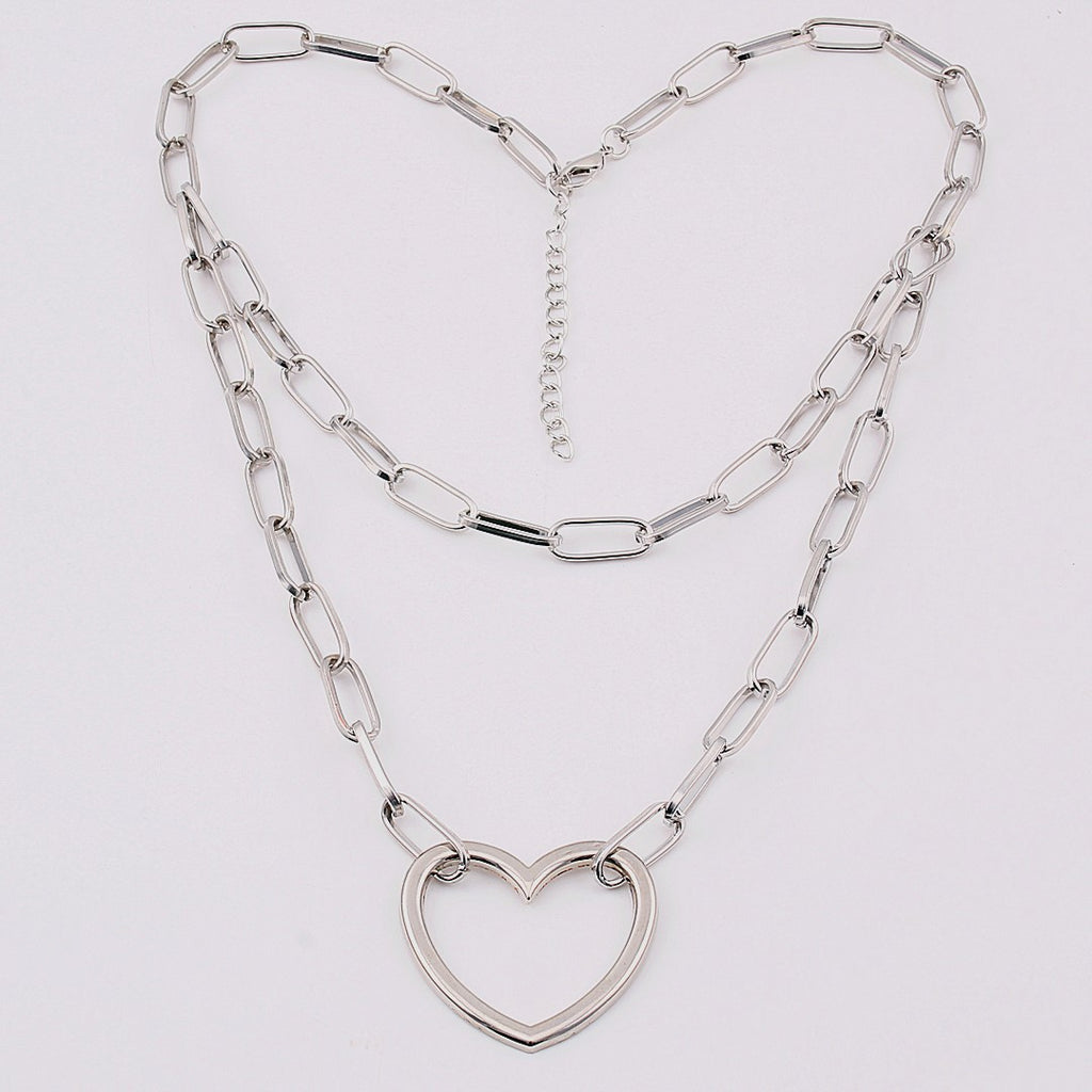 Geometric Alloy Layered Necklace