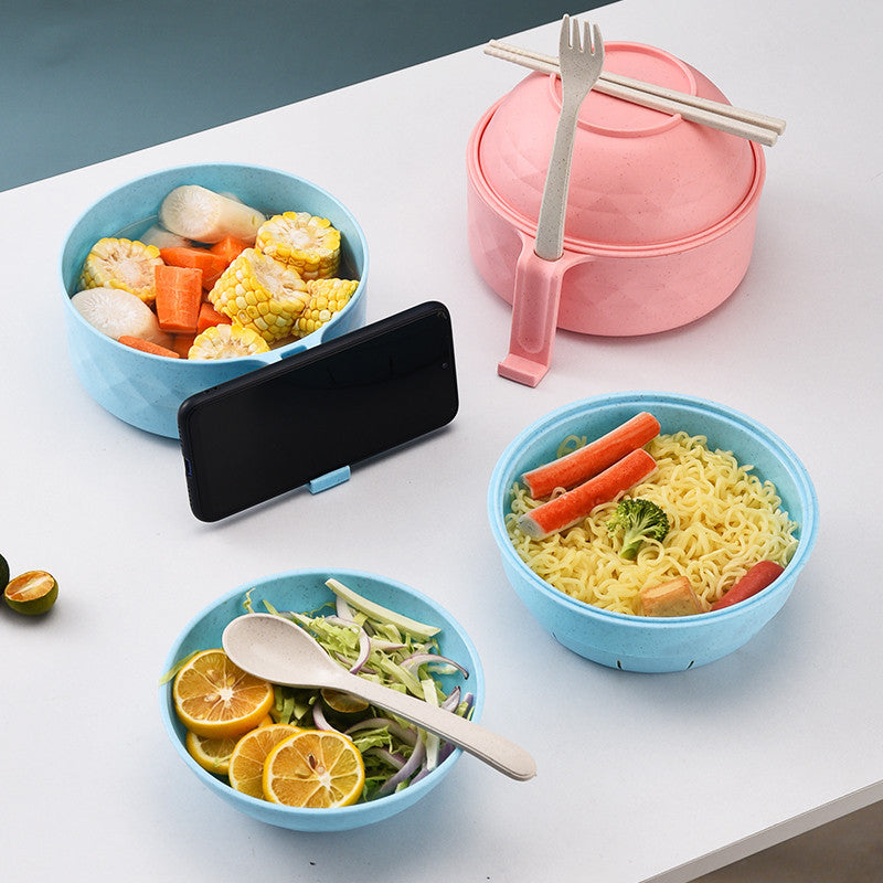 Microwave Safe Japanese Style Noodle Bowl with Utensils