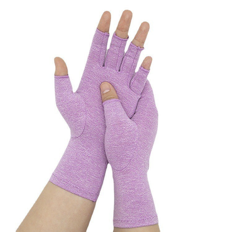 Grey Half-Finger Protective Pressure Gloves